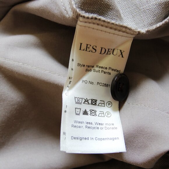 BNWT SS25 LES DEUX REECE PLEATED SLUB SUIT PANTS 34 - Picture 9 of 13